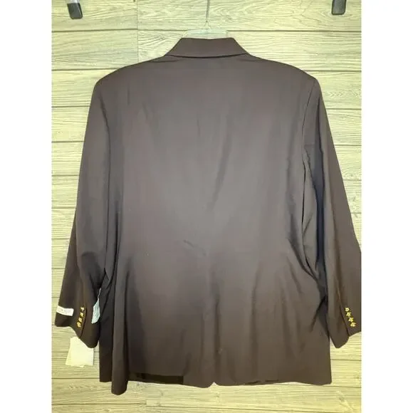 NWT AUSTIN REED Womens 18W 100% Worsted Wool Chocolate Brown Blazer Vintage - Picture 9 of 14